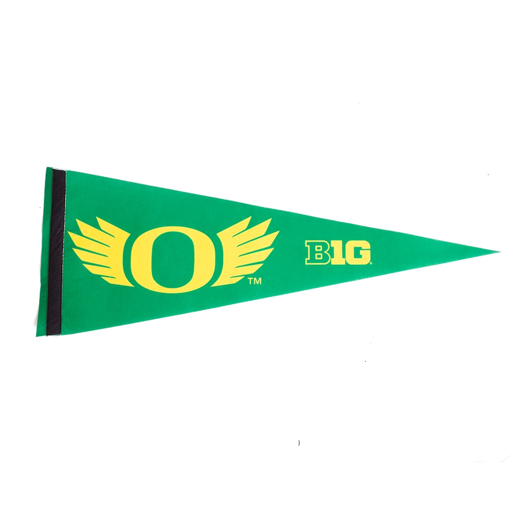 O Wings, Sewing Concepts, Green, Pennants, Home & Auto, 12"x30", Sublimated, Soft-touch, B1G, Big Ten, 863804